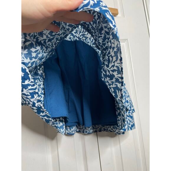 NEW J. Crew Smocked Ruffle Shoulder Blue Tank Top Blouse Skirt Set Womens XXS - Picture 9 of 12